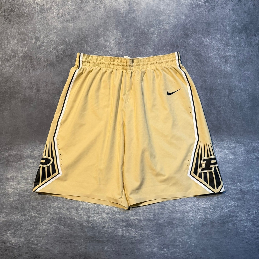 Nike Purdue Boilermakers Team Issued Basketball Shorts Mens 36 Gold Black